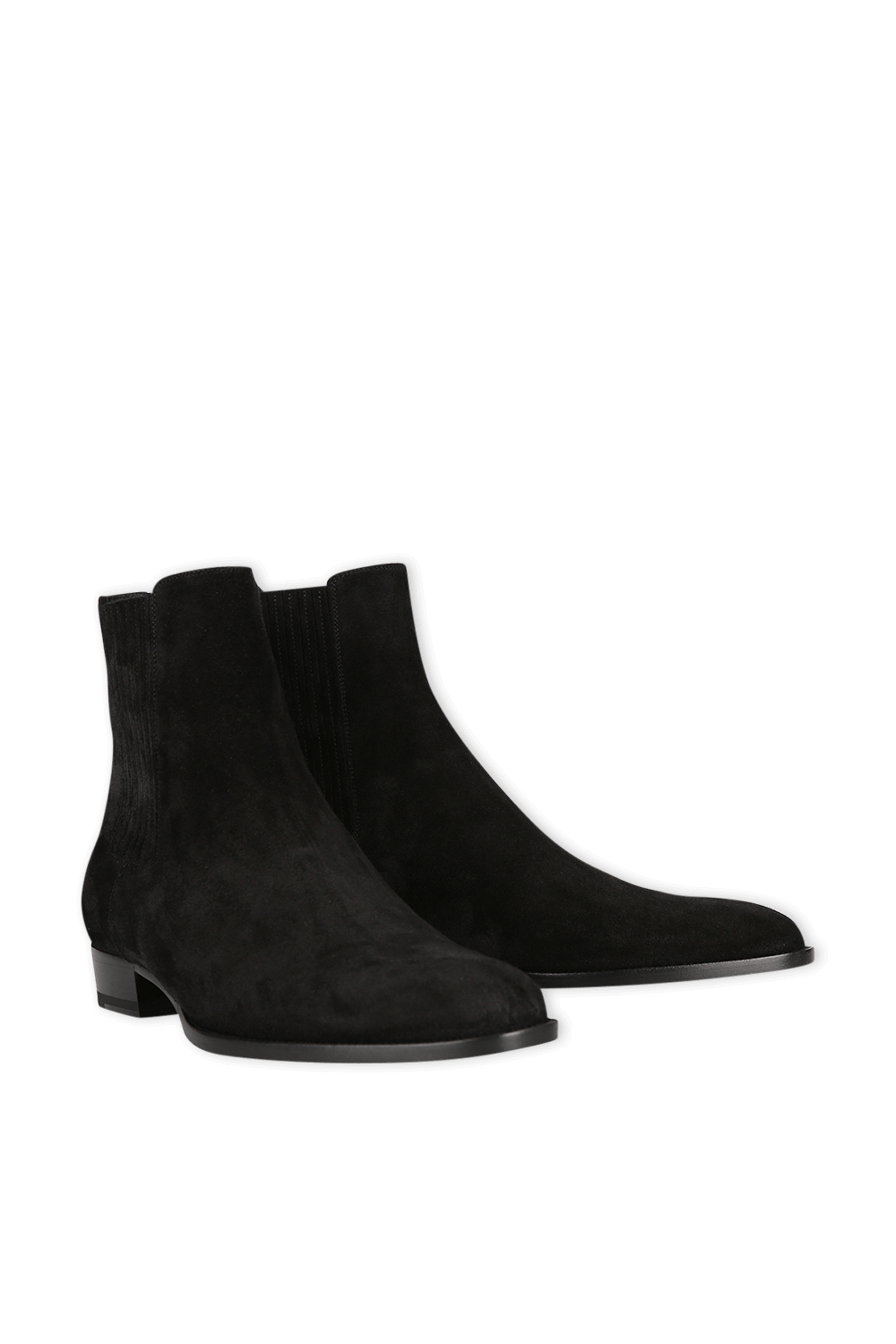 Wyatt Chelsea Boots In Black Suede SAINT LAURENT