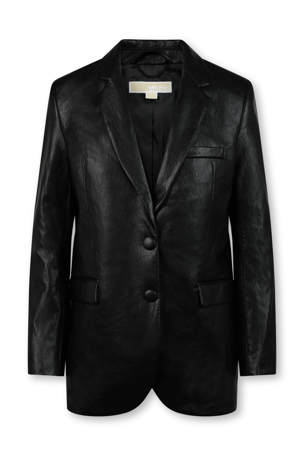 תמונה קידמית של בלייזר מחויט מעור