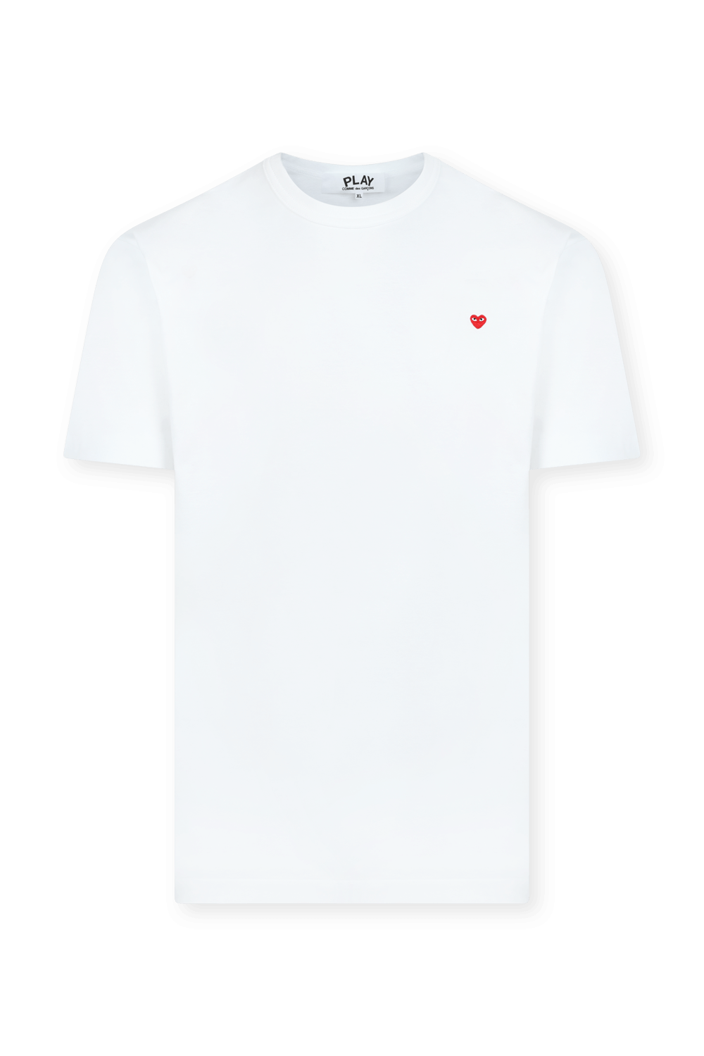 חולצת טי עם לב אדום בגוון לבן COMME des GARCONS