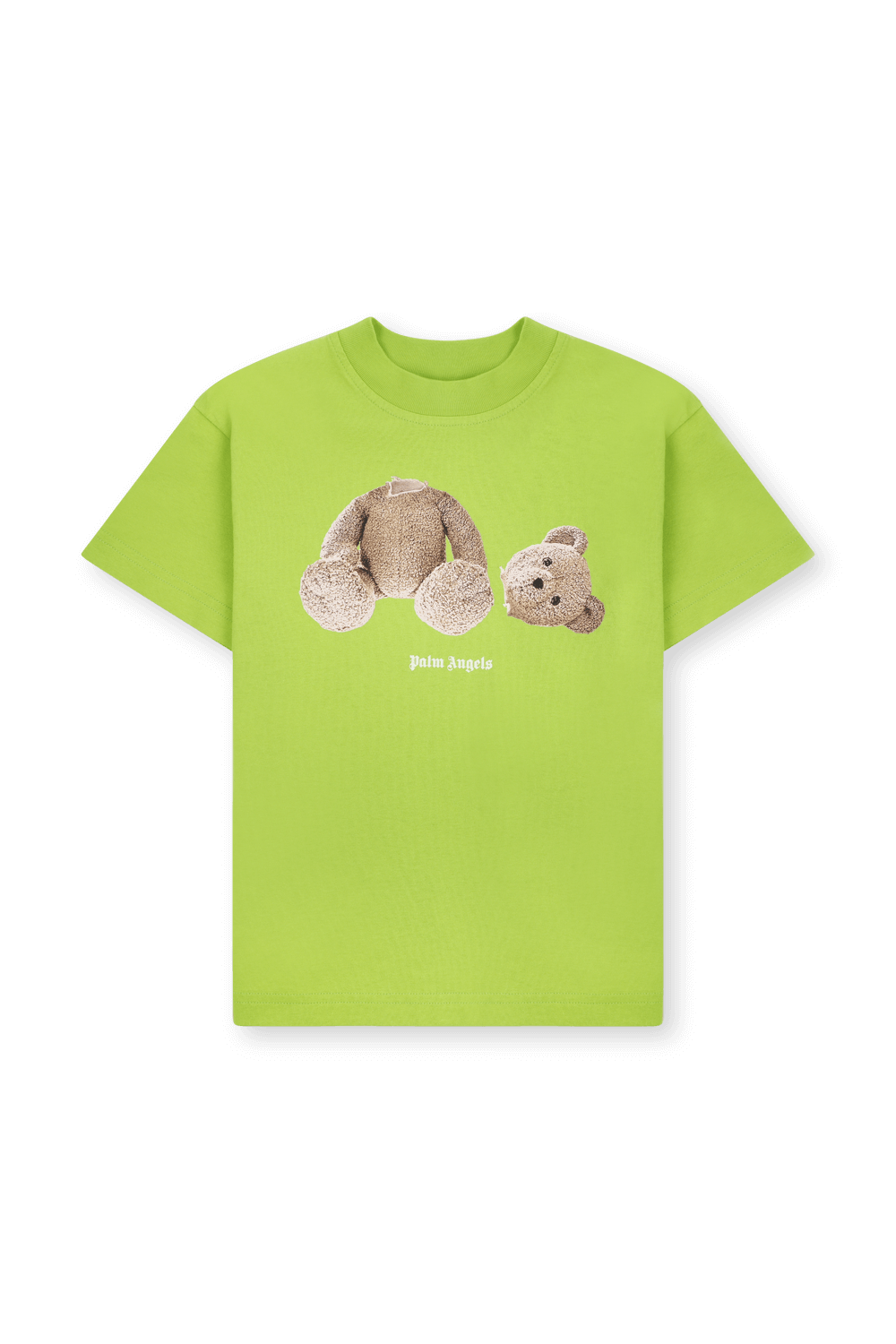 גילאי 4-10 חולצת טי ירוקה עם הדפס דובי PALM ANGELS KIDS