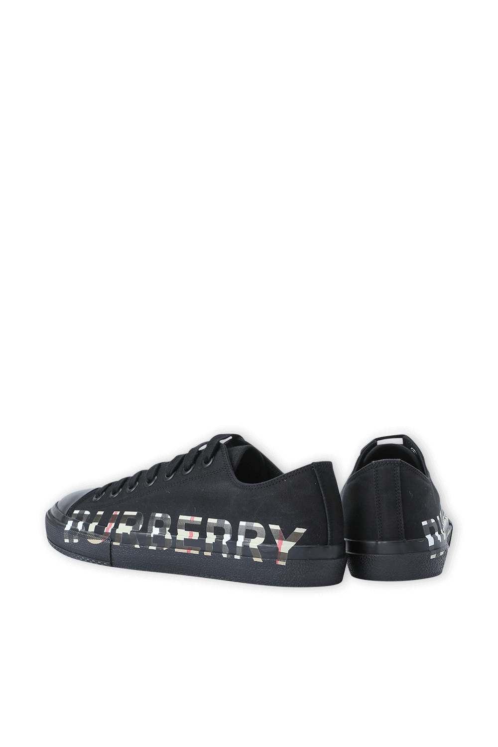 נעלי סניקרס מכותנה עם לוגו משבצות BURBERRY
