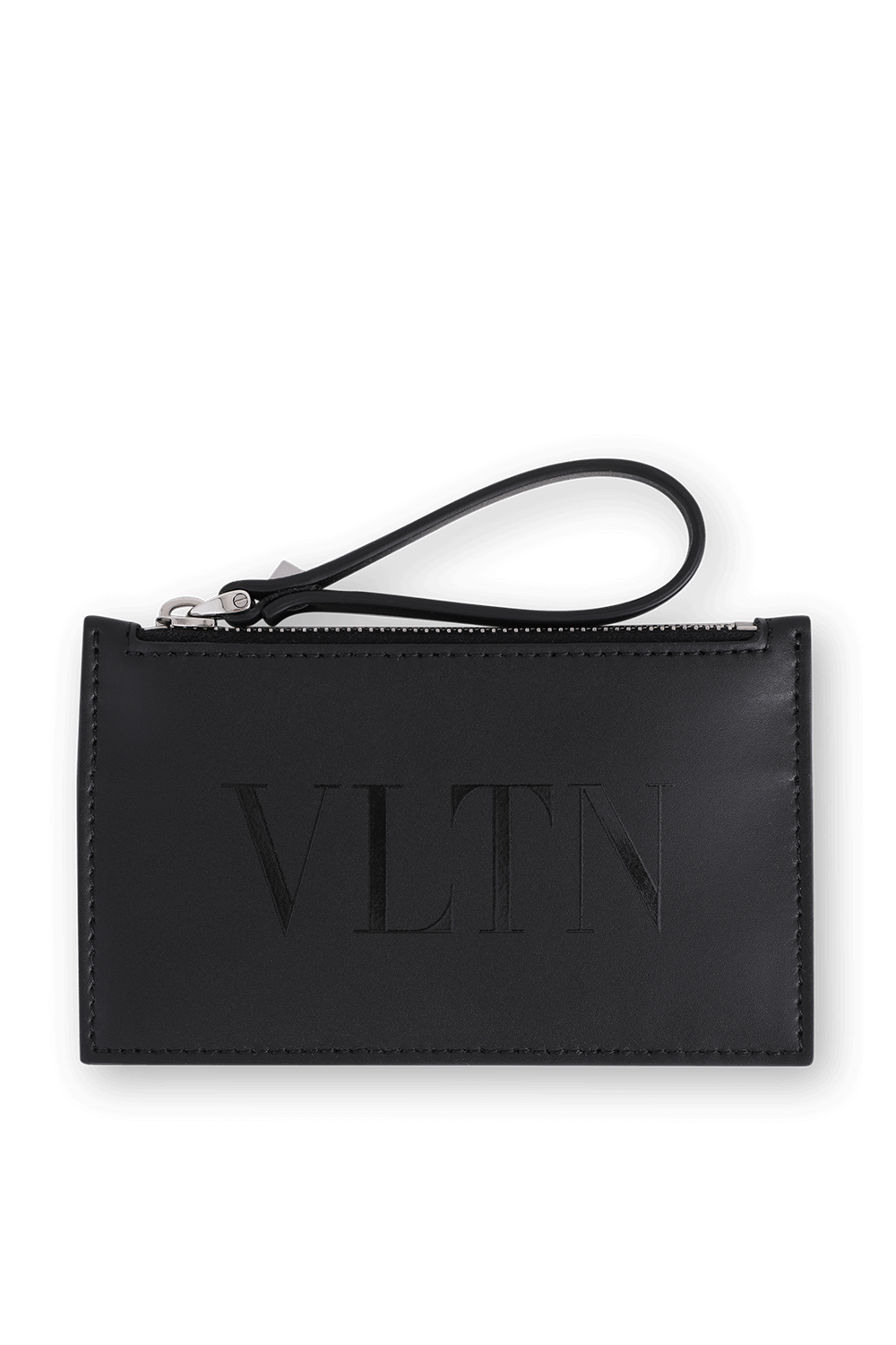 תמונה קידמית של VLTN Leather Wallet in Black