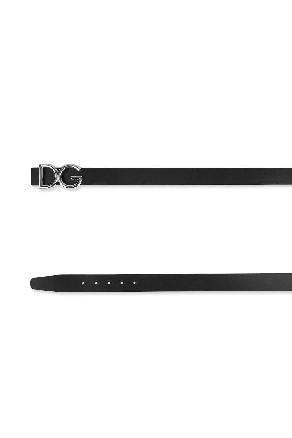 DG Logo Belt in Black Leather DOLCE & GABBANA