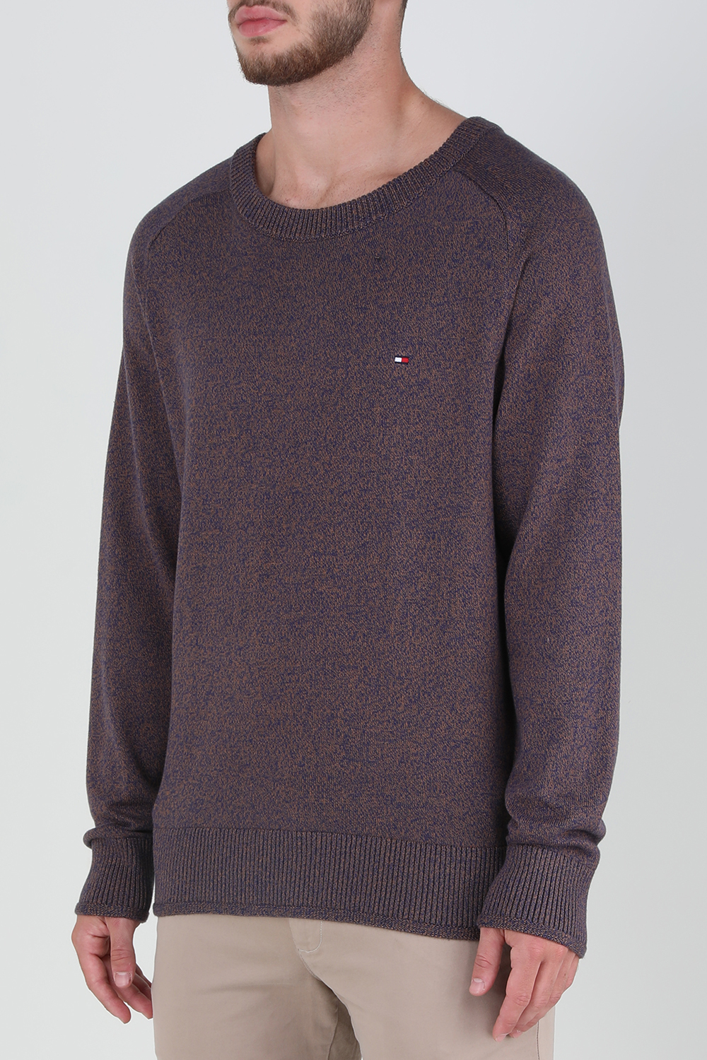 תמונת דוגמן קידמית של סריג כותנה ארוך