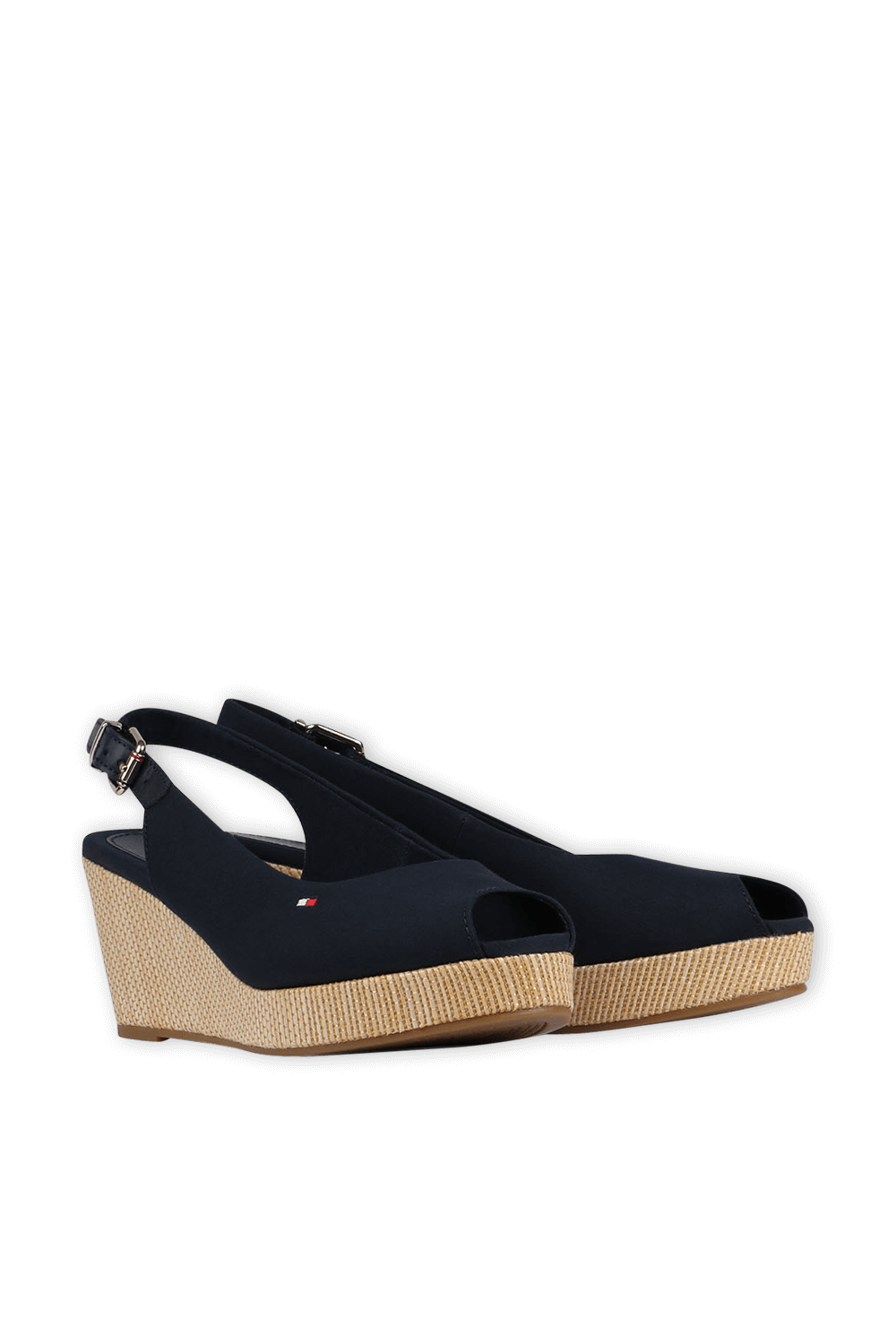 תמונה אחורית של High Heel Espadrilles in Navy