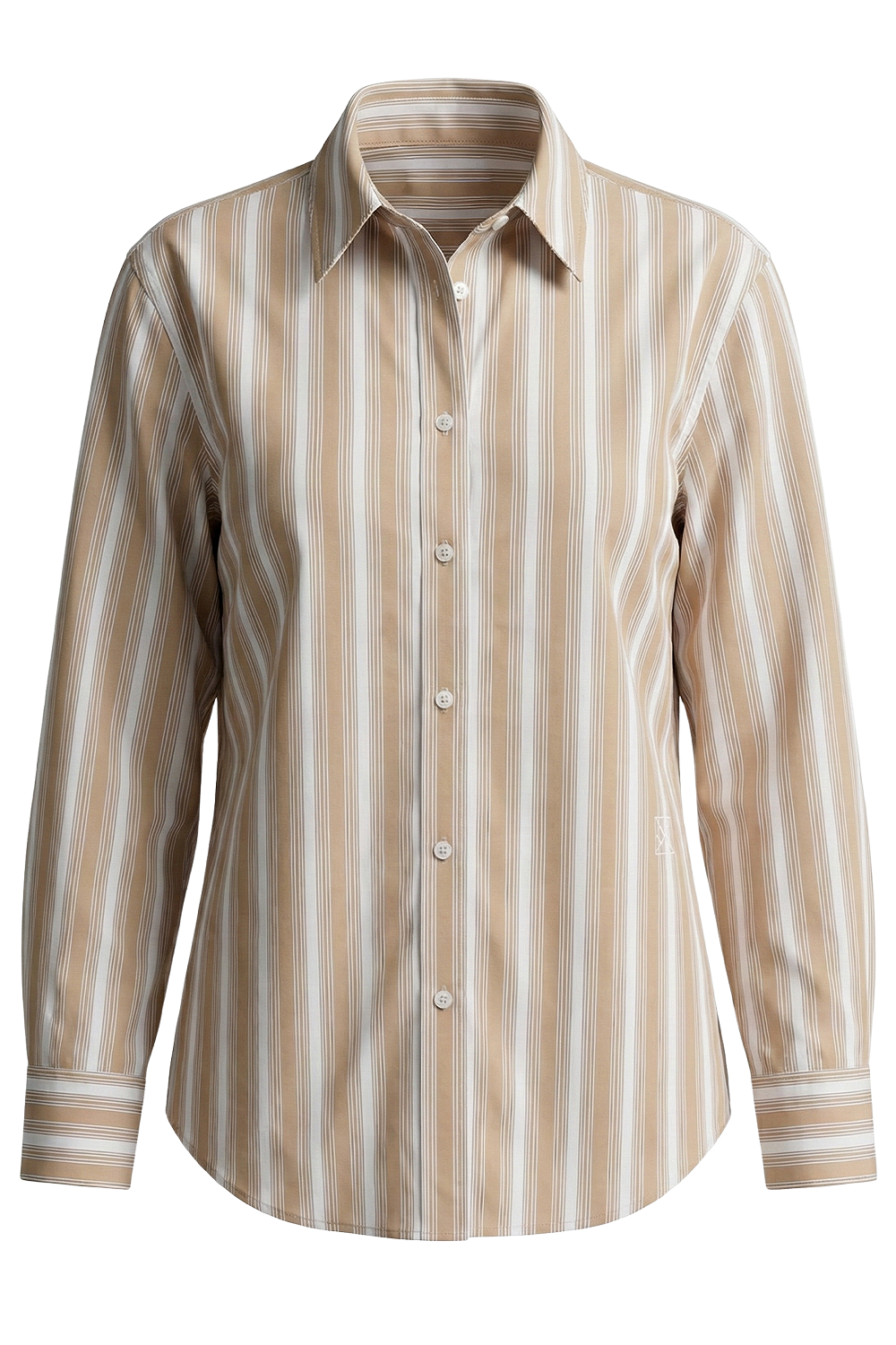 תמונה קידמית של חולצת כפתורים ארוכה