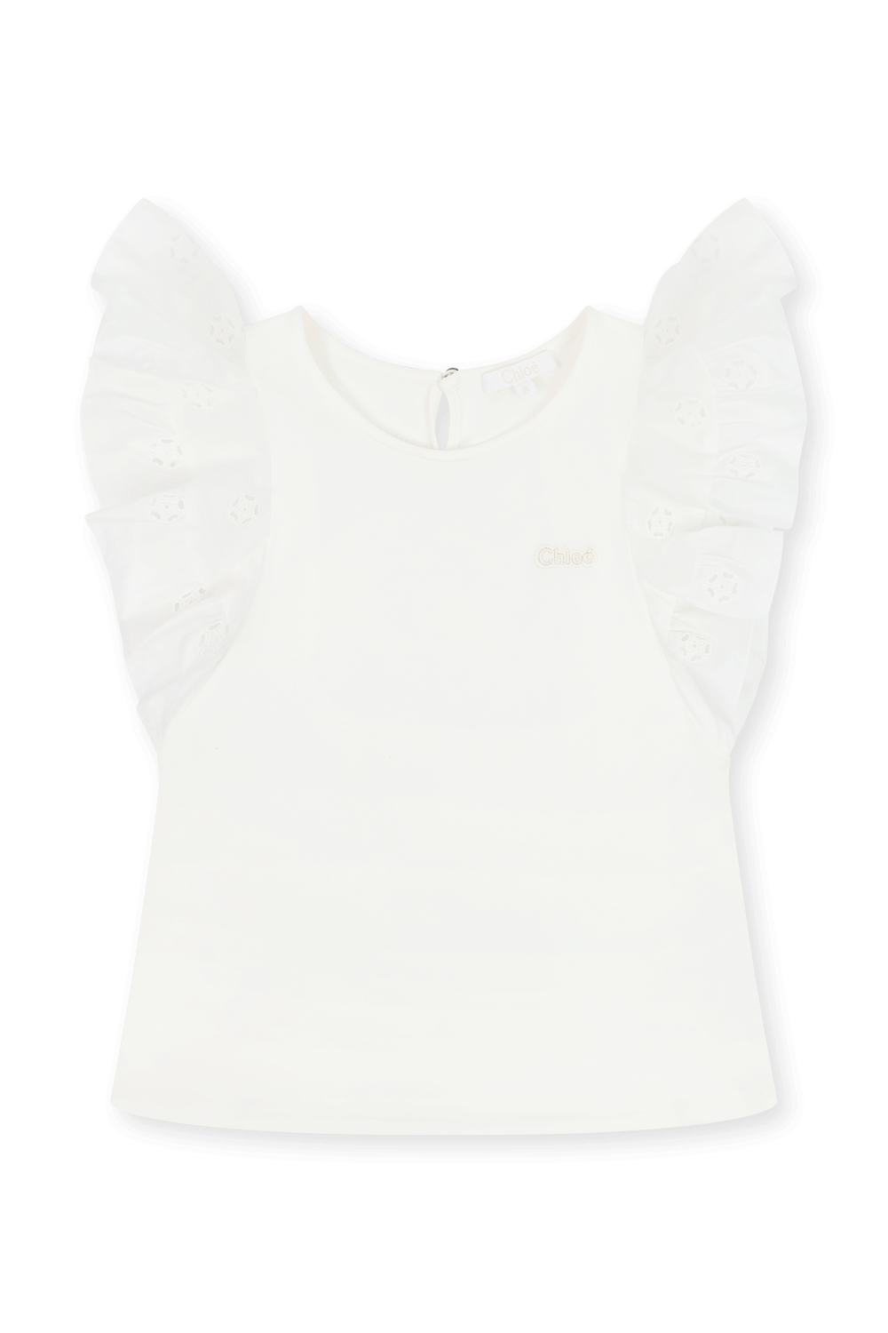 גילאי 6-12 חולצת מלמלה לבנה עם לוגו CHLOE KIDS