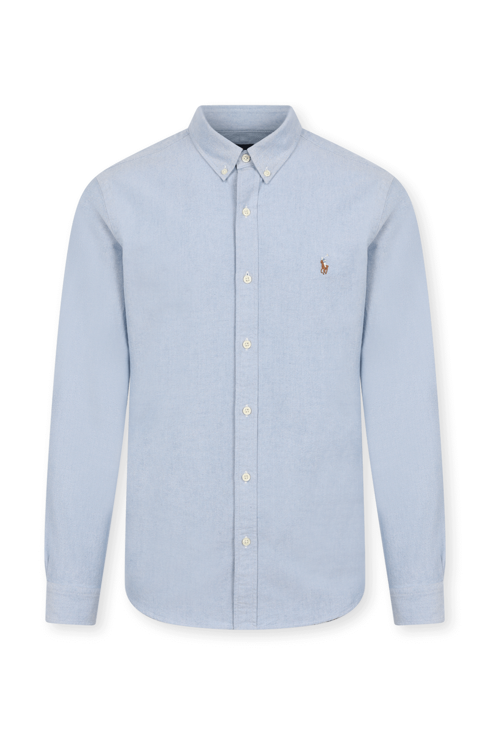 תמונה קידמית של Slim Fit Mesh Oxford Sport Shirt in Blue