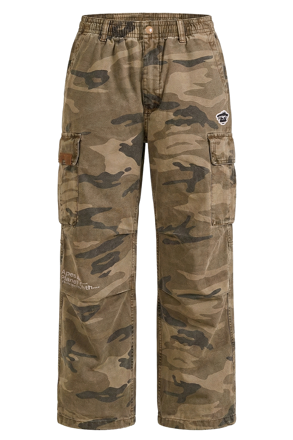 תמונה קידמית של מכנסי קרגו בגזרה ישרה