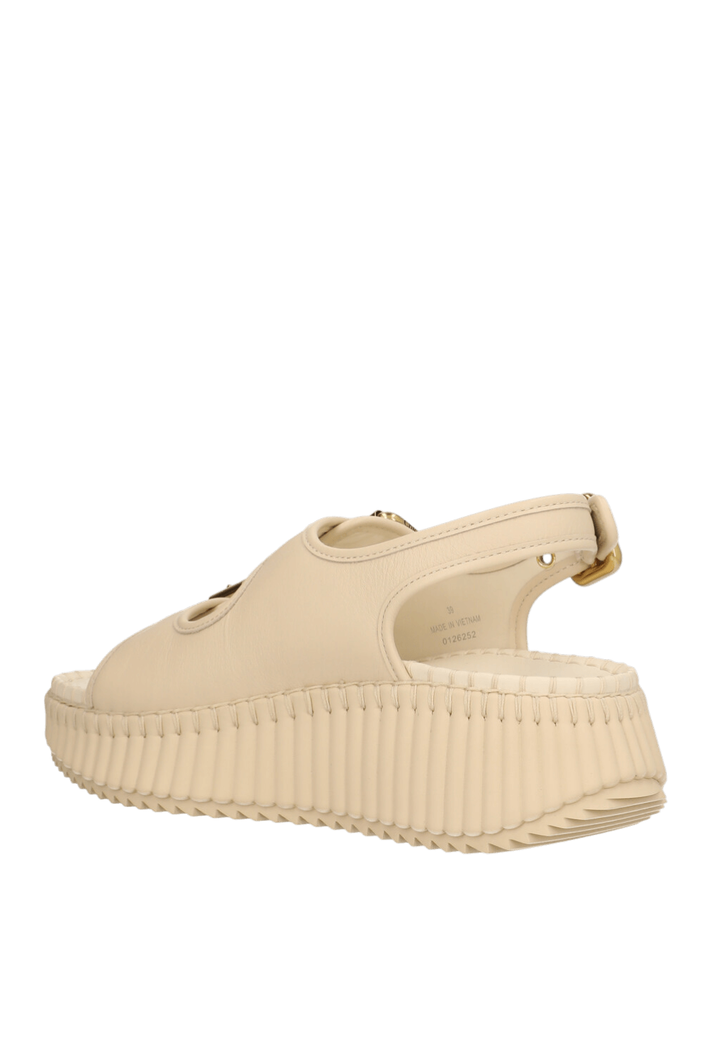 תמונה אחורית של סנדלי פלטפורמה נמה