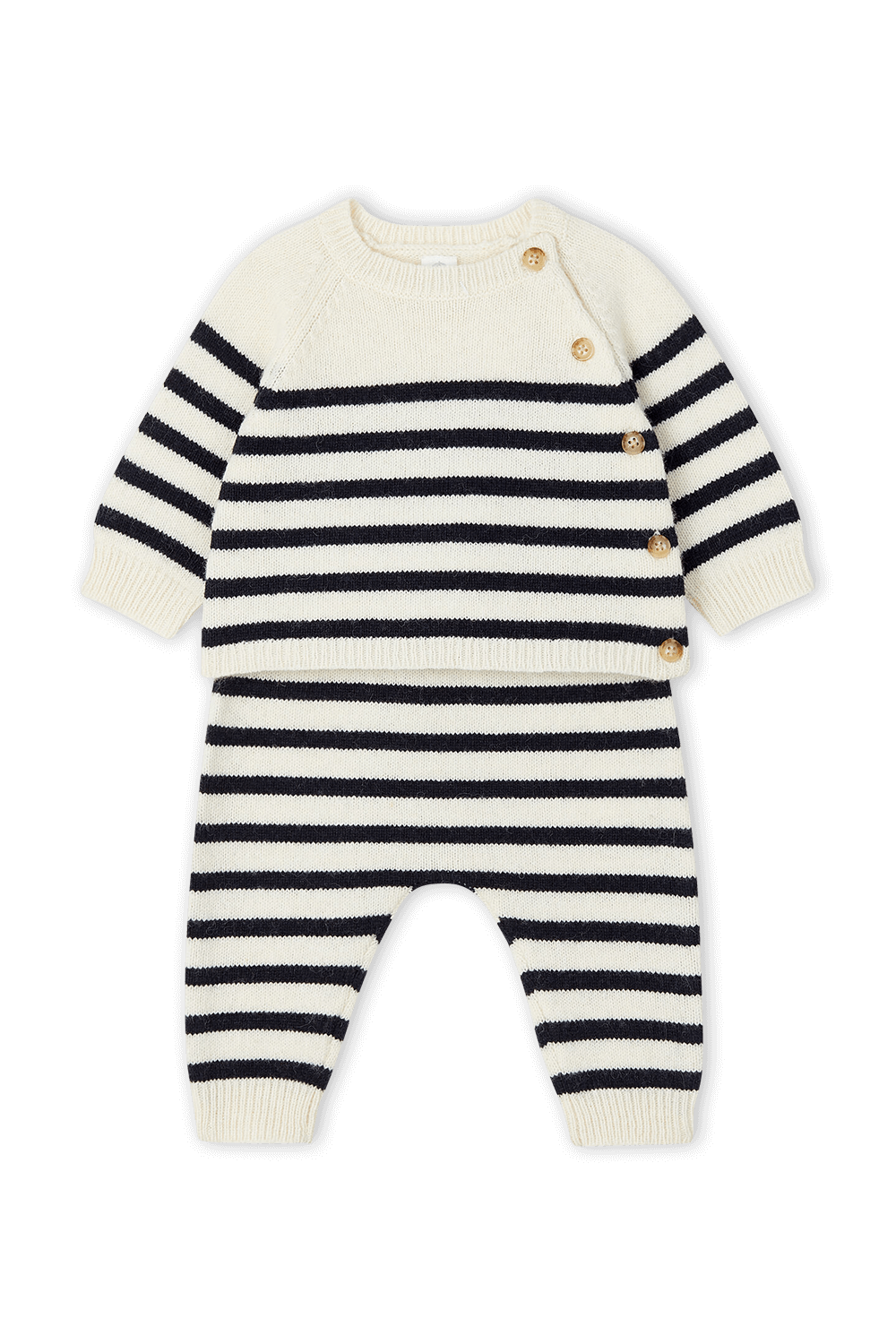 תמונה קידמית של גילאי NB-18 חודשים סט סריג פסים ארוך