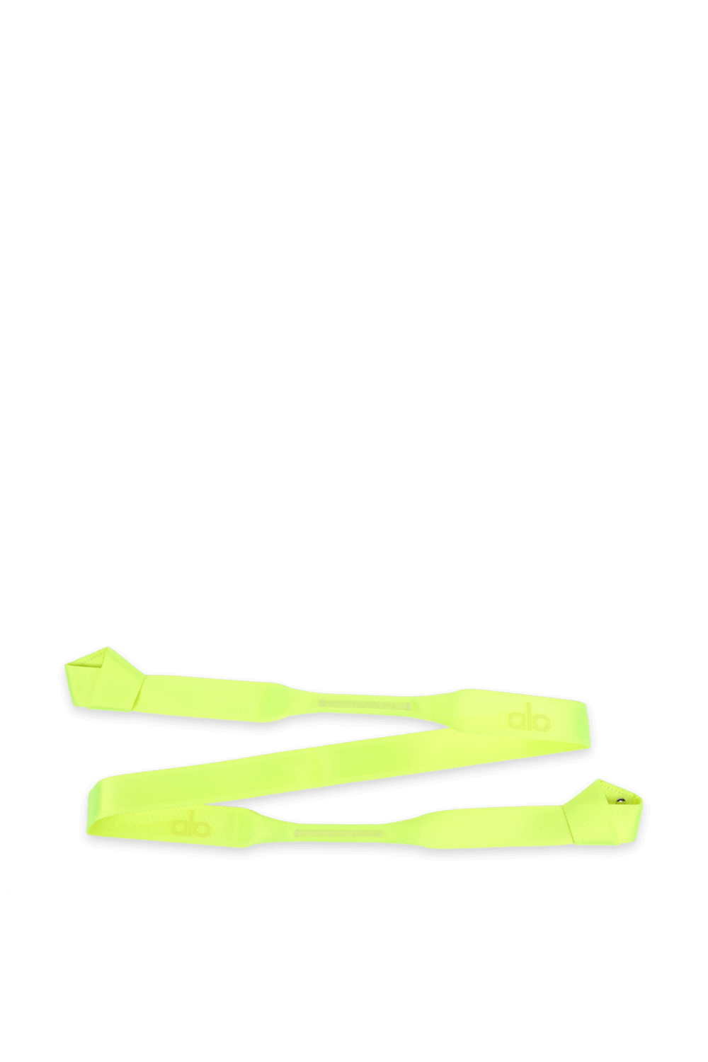 תמונה קידמית של רצועת יוגה בצהוב ניאון