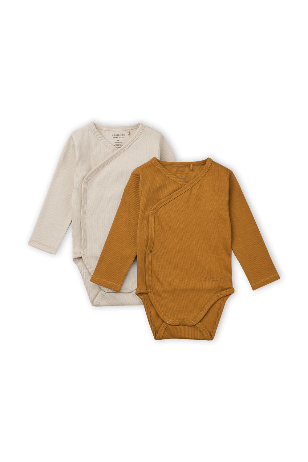 תמונה קידמית של גילאי ניו בורן-12 חודשים סט שני בגדי גוף בגווני אפור וחום