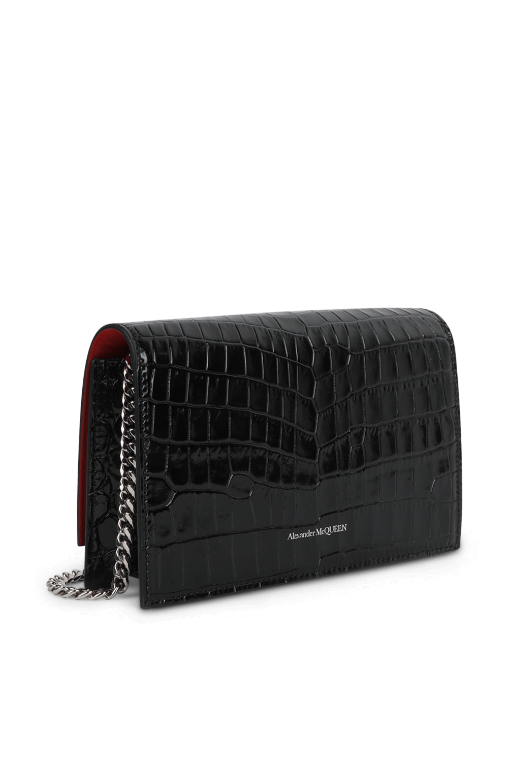 תמונה אחורית של תיק גולגולת שחור בגודל קטן