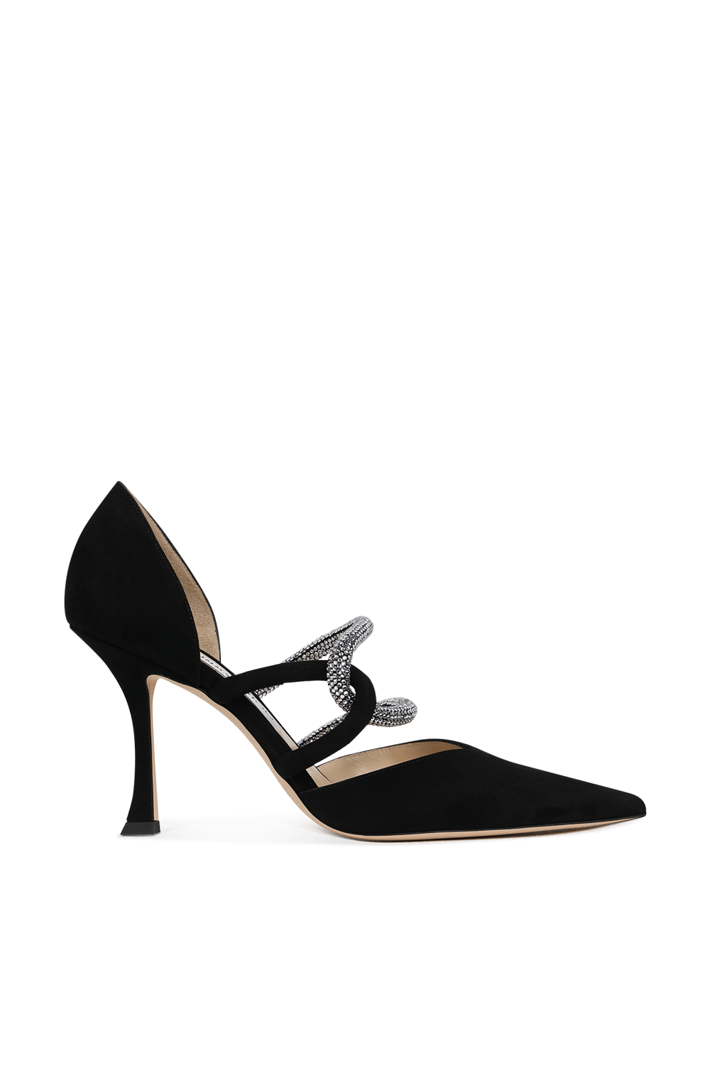 תמונה קידמית של נעלי עקב לואי 90 בגוון שחור