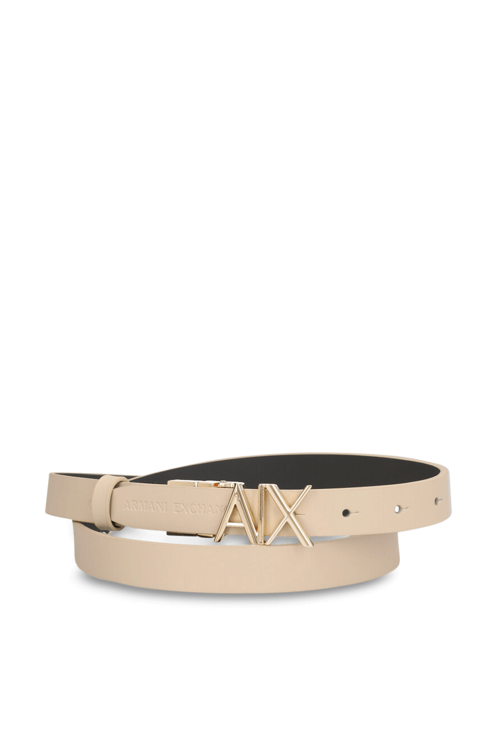 תמונה קידמית של חגורת עור דו צדדית