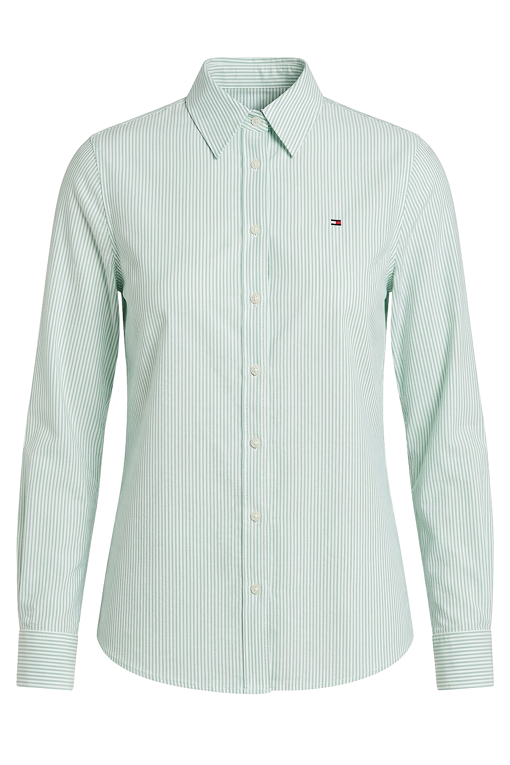 תמונה קידמית של חולצה מכופתרת בגזרה משוחררת