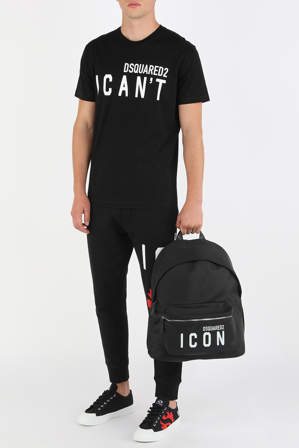 Logo Backpack in Black image number null DSQUARED2