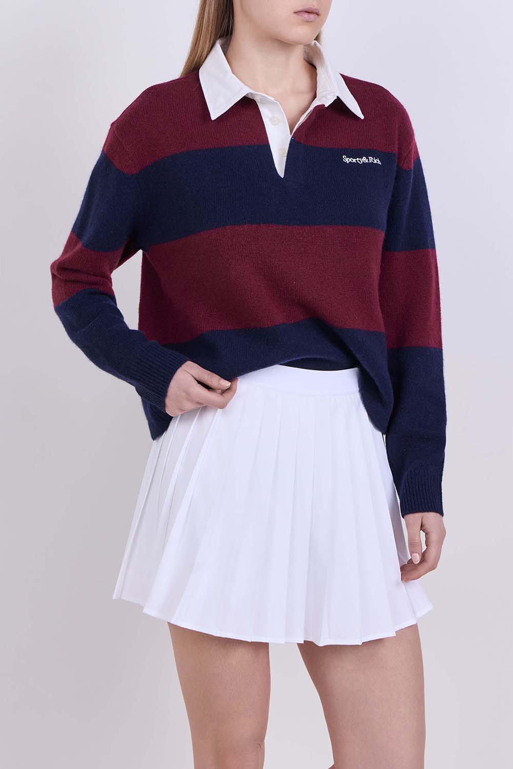 תמונת דוגמן קידמית של סריג פולו קשמיר