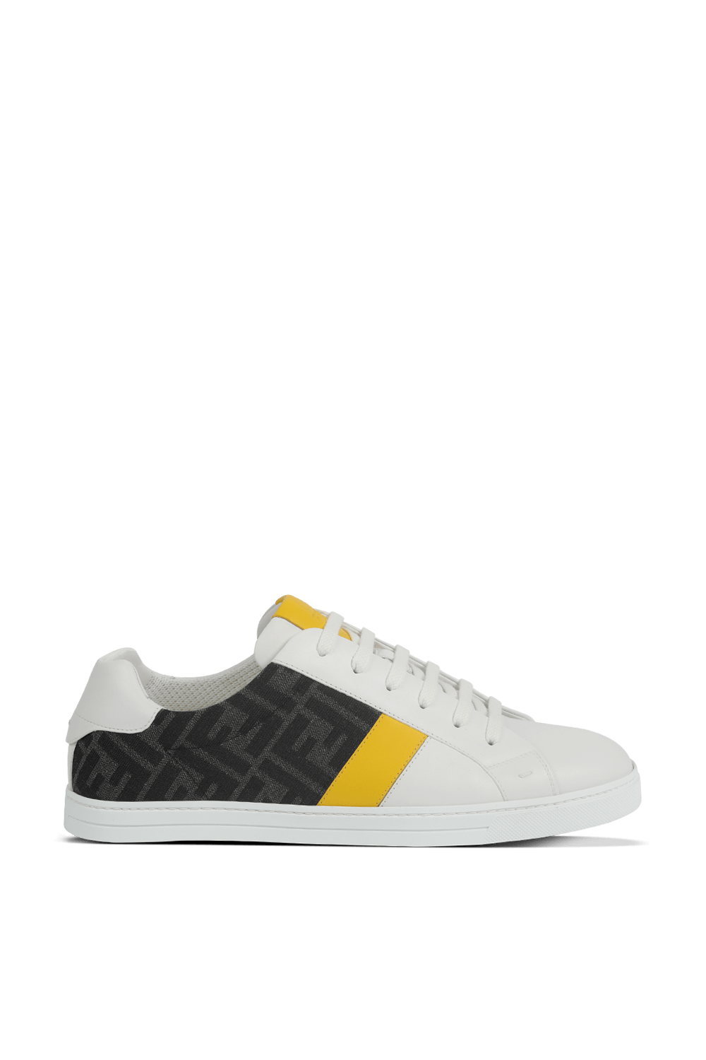 תמונה קידמית של White Leather Logo Sneakers