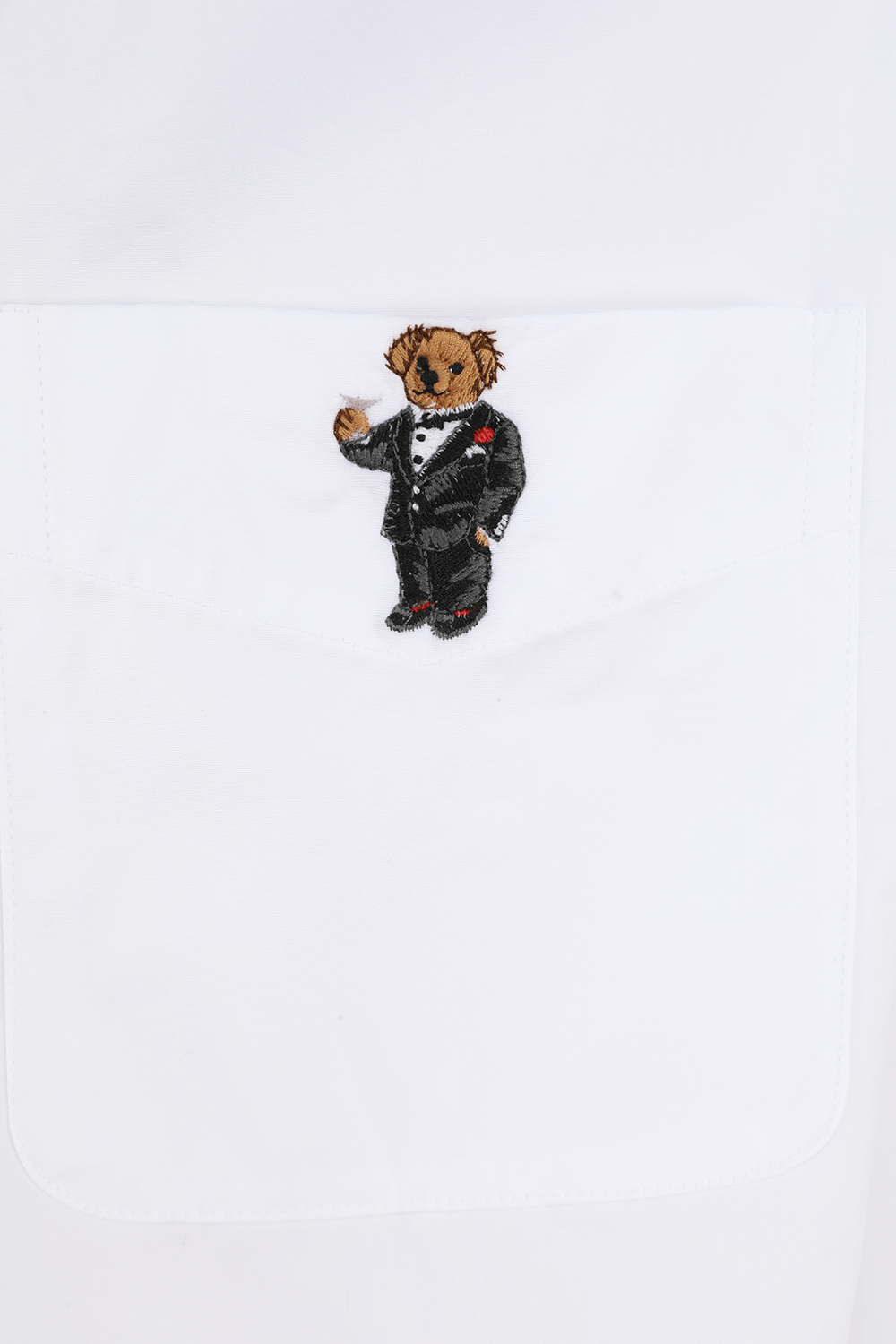 חולצה מכופתרת מכותנה עם רקמת דובי אלגנטי POLO RALPH LAUREN