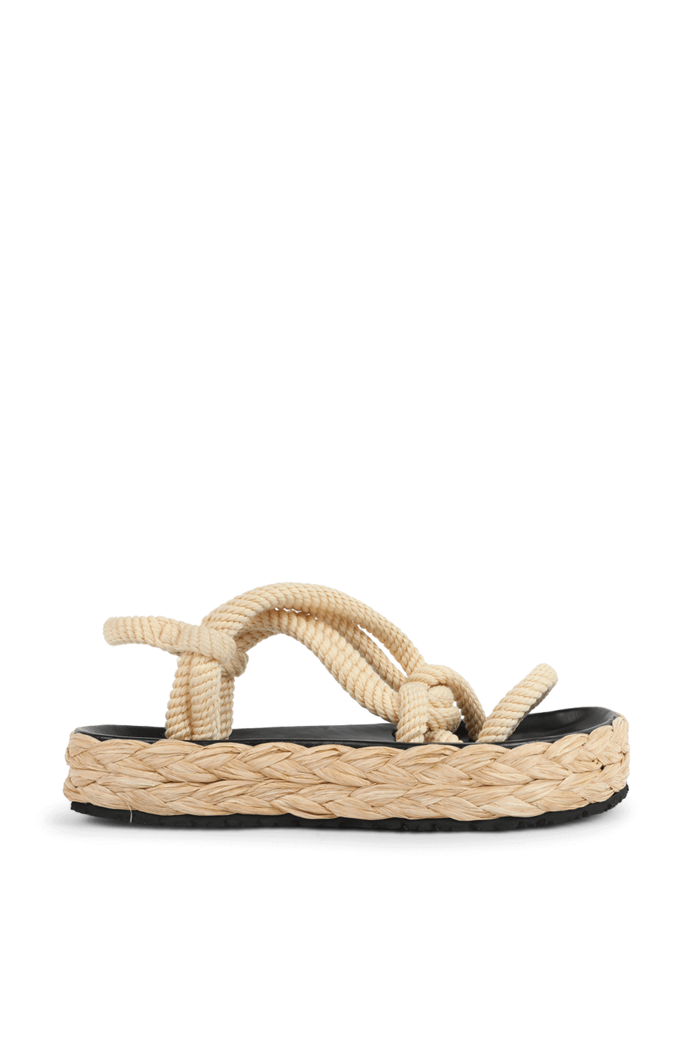 תמונה קידמית של סנדלי חבלים מכותנה