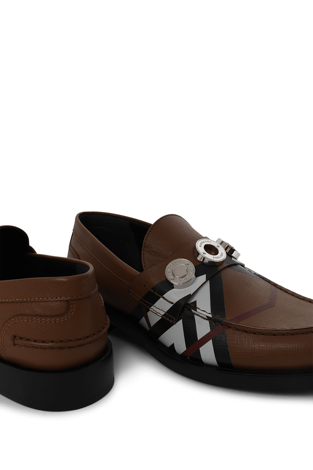 נעלי מוקסין מעור עם אלמנטים מטאליים BURBERRY