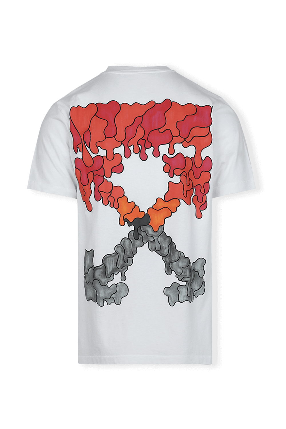 תמונה אחורית של חולצת לוגו טי גרפית בגזרת סלים