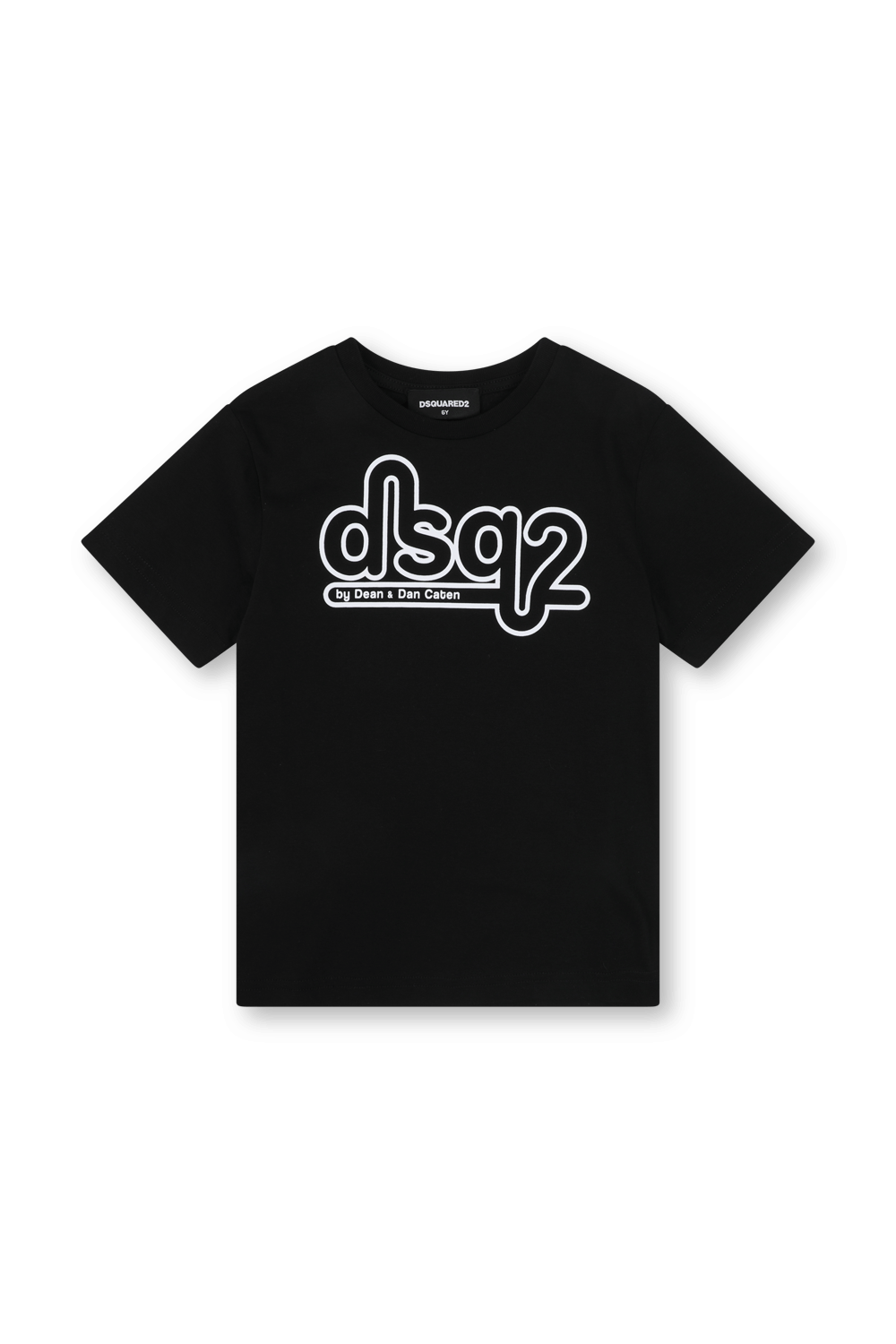 גילאי 4-14 חולצת טי שחורה עם לוגו DSQUARED2 KIDS