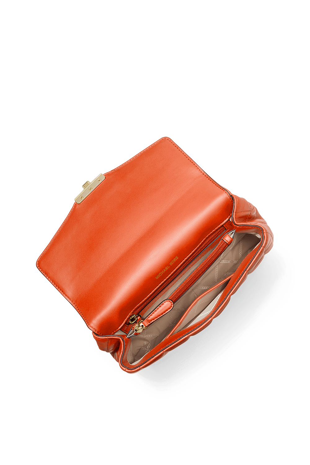 Soho LG Quilted Leather Shoulder Bag in Orange MICHAEL KORS