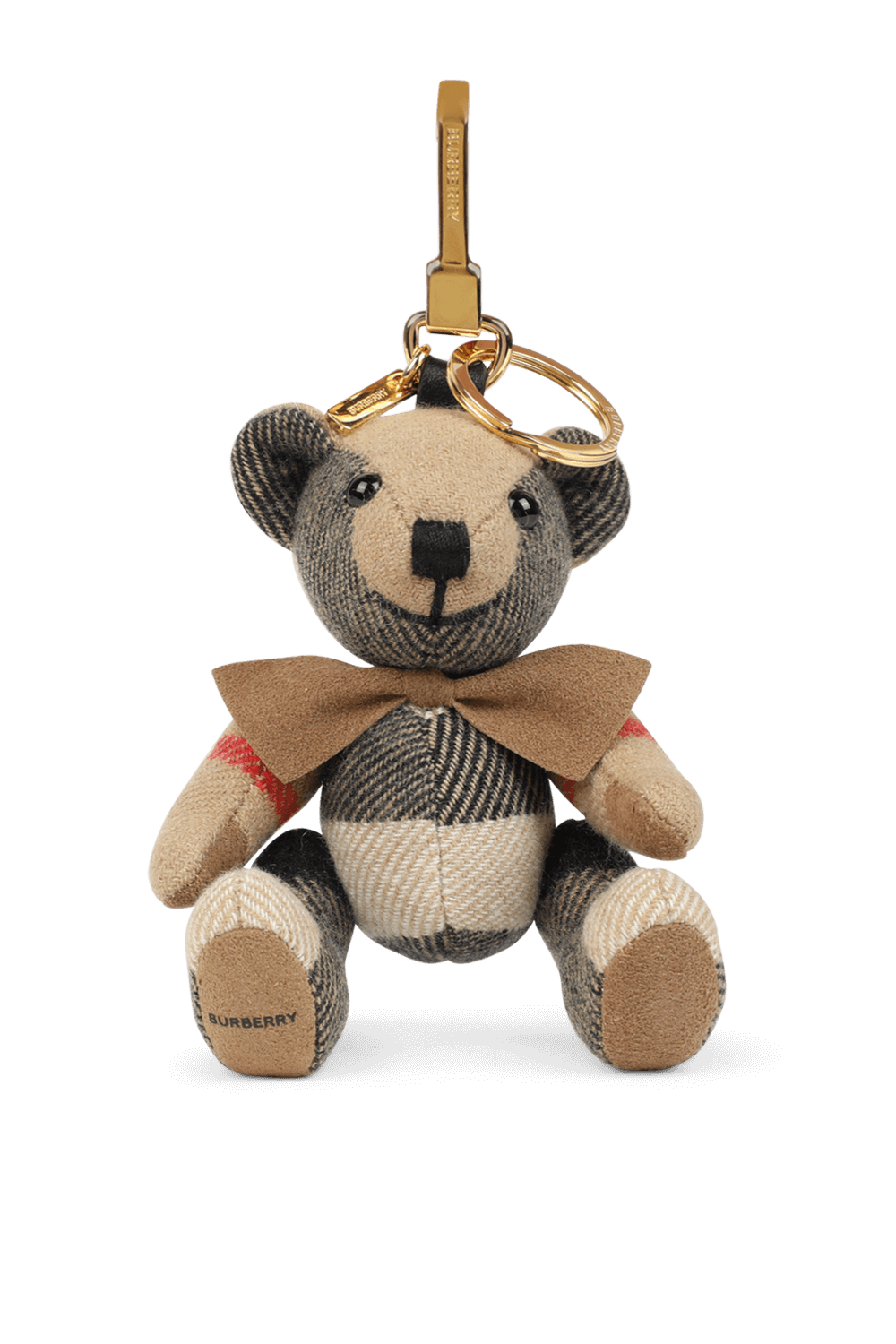 מחזיק מפתחות דובי צ'ק בגוון בז' BURBERRY