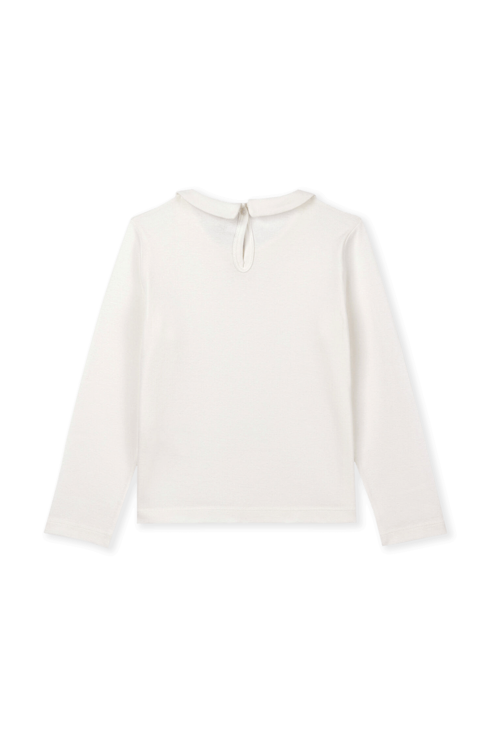 חולצת טי ארוכה עם צווארון פיטר פן בגוון לבן - גילאי 3-12 PETIT BATEAU
