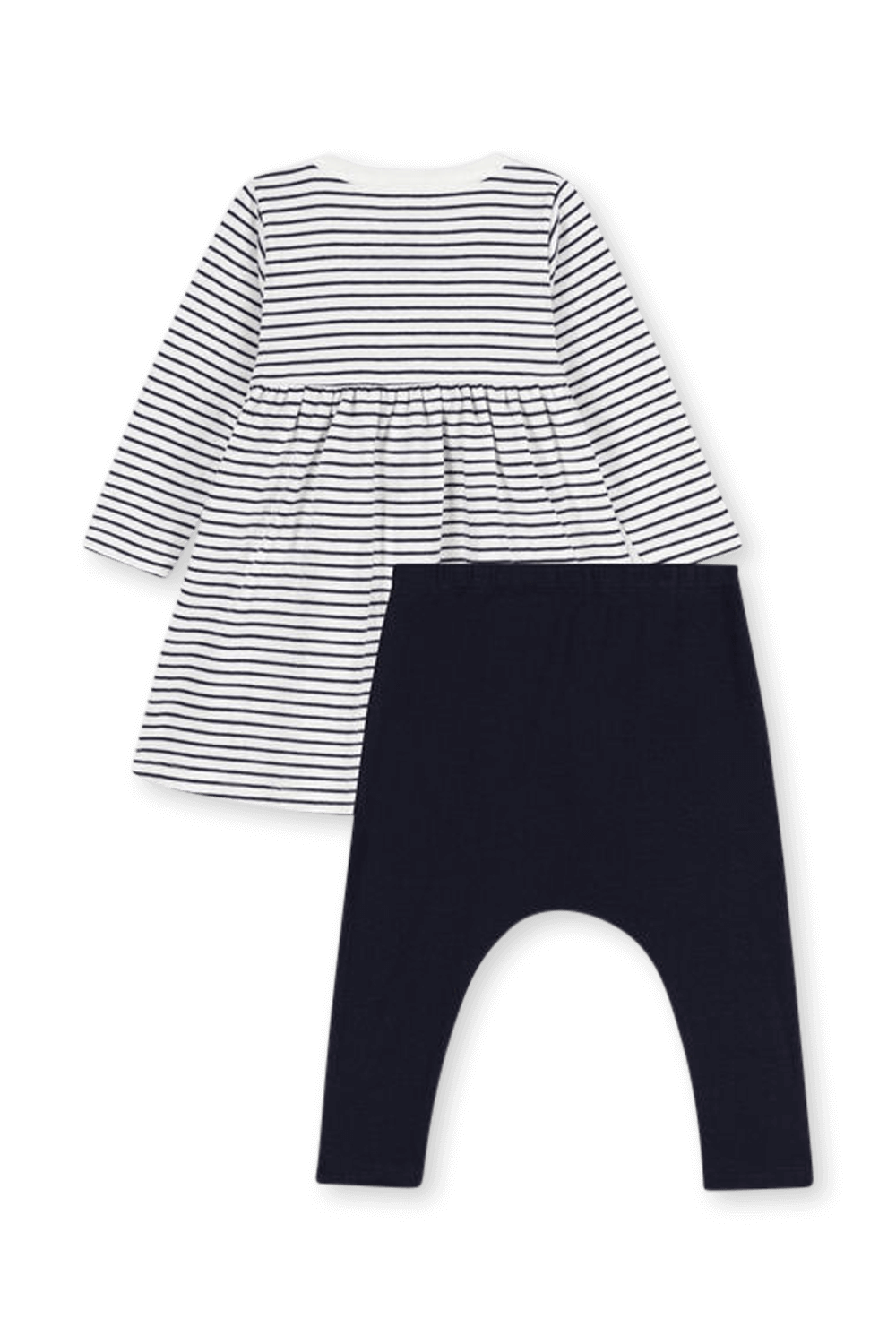 חליפה הכוללת מכנסי טייץ ושמלה עם שרוולים ארוכים - גילאי 3-24 חודשים PETIT BATEAU