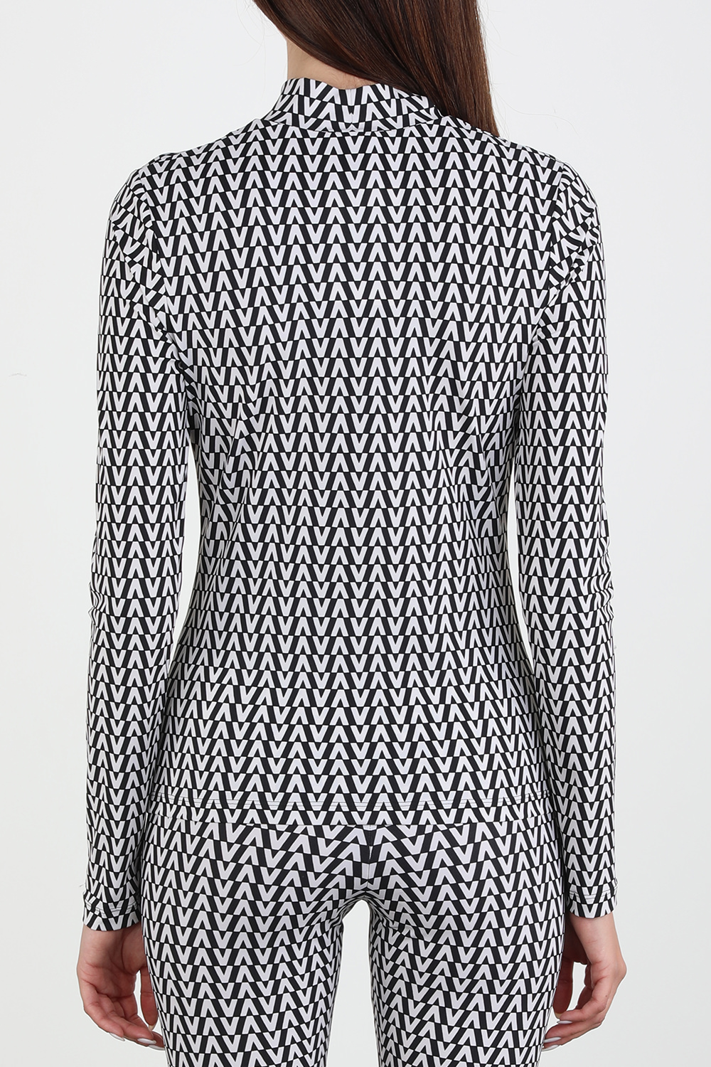 Jersey Top in Black and White image number null VALENTINO