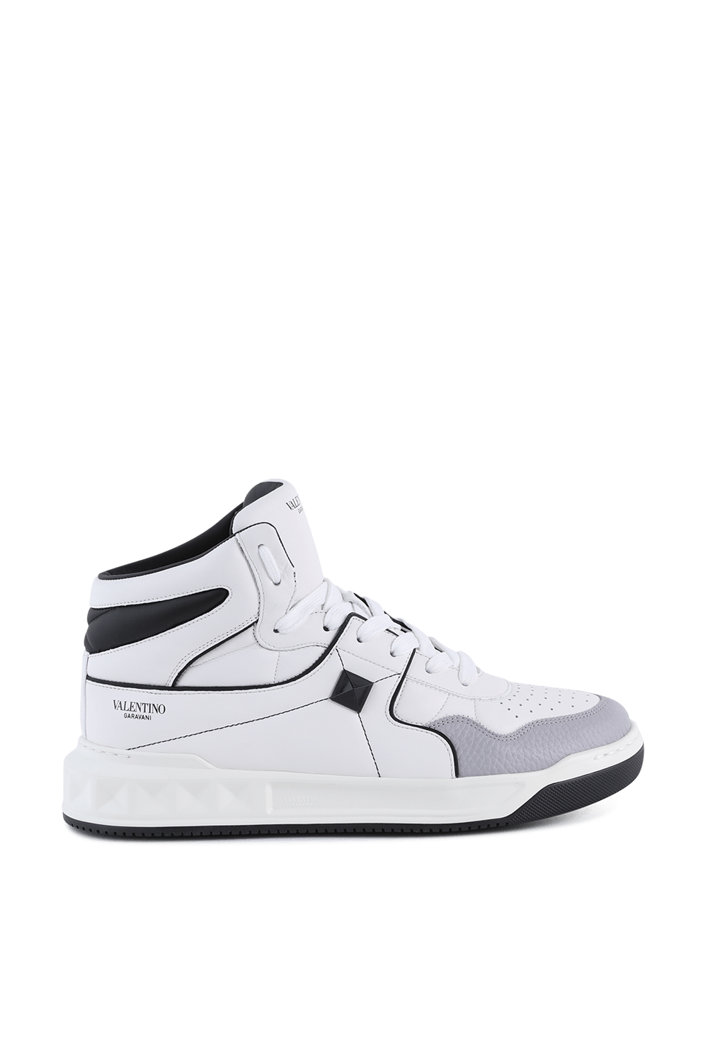 One Stus Mid Top White Leather Sneakers VALENTINO GARAVANI