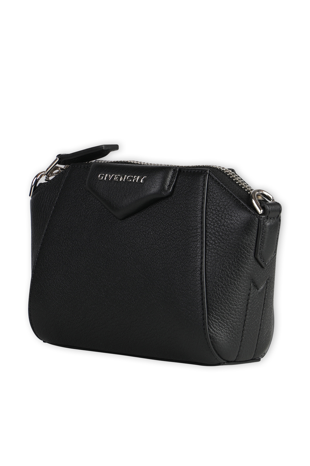Nano Antigona Bag in Black Grained Leather GIVENCHY