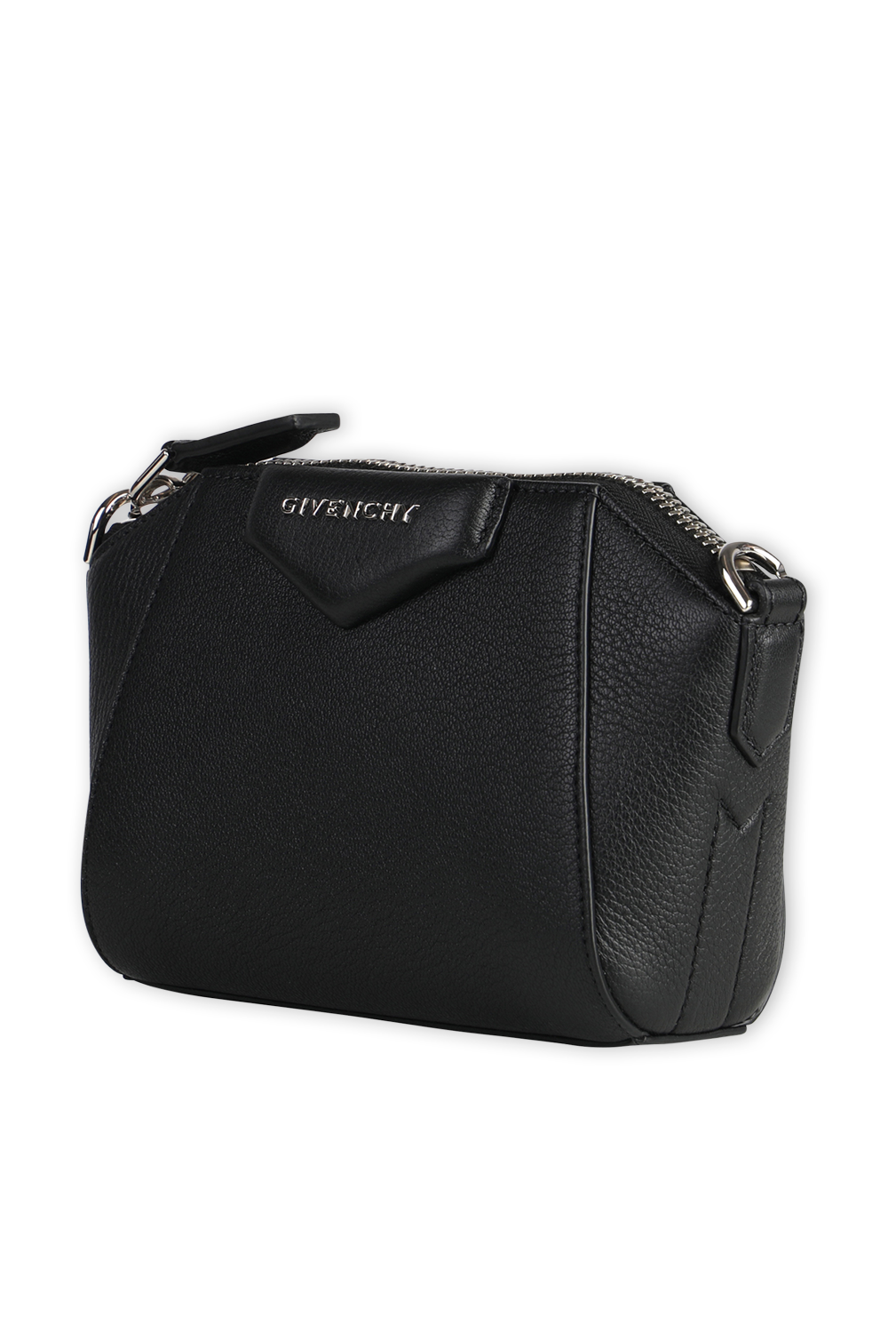 תמונה אחורית של Nano Antigona Bag in Black Grained Leather