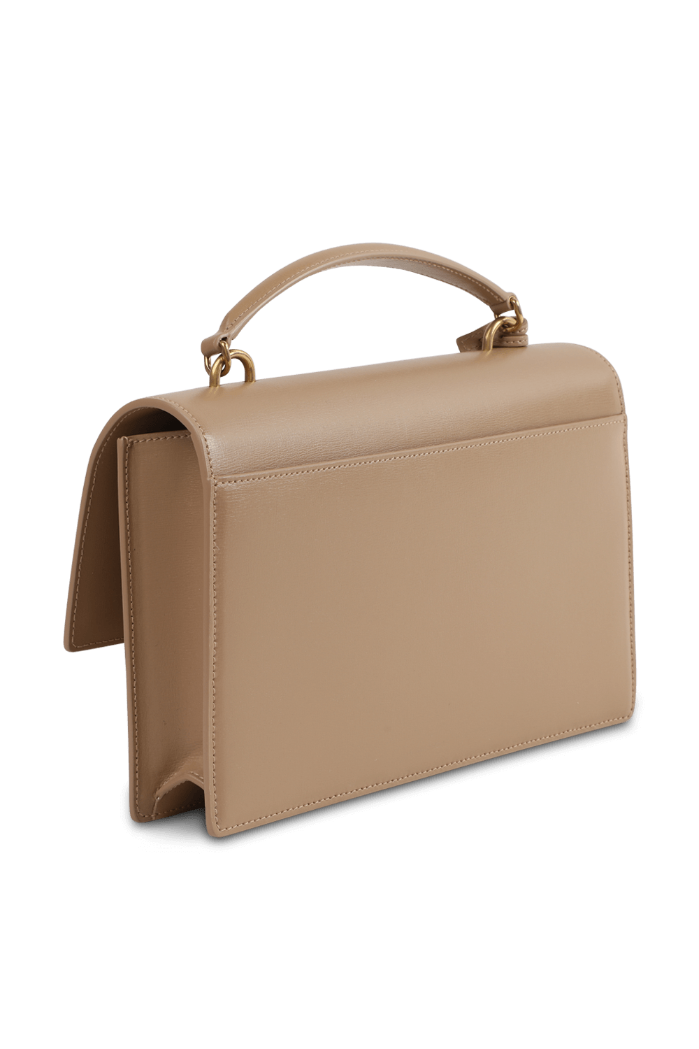 תמונה אחורית של תיק סאן-סט מעור קאמל בגודל לארג'