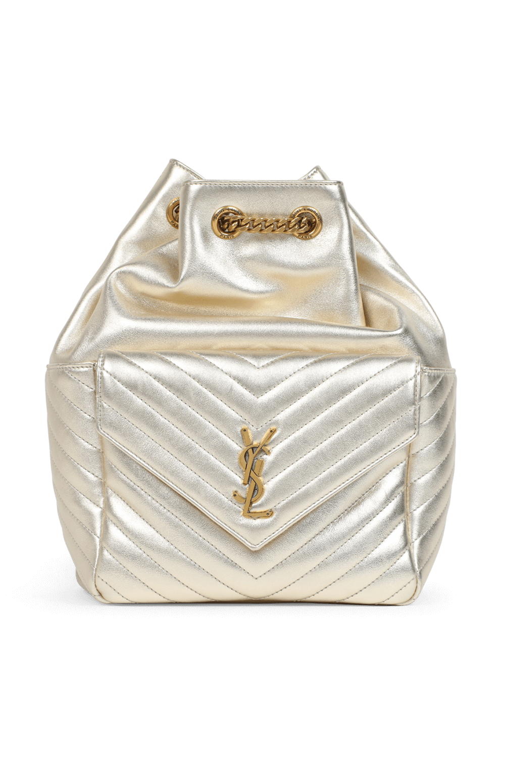 תמונה קידמית של תיק ג'ו מעור בגוון זהב פלטינה