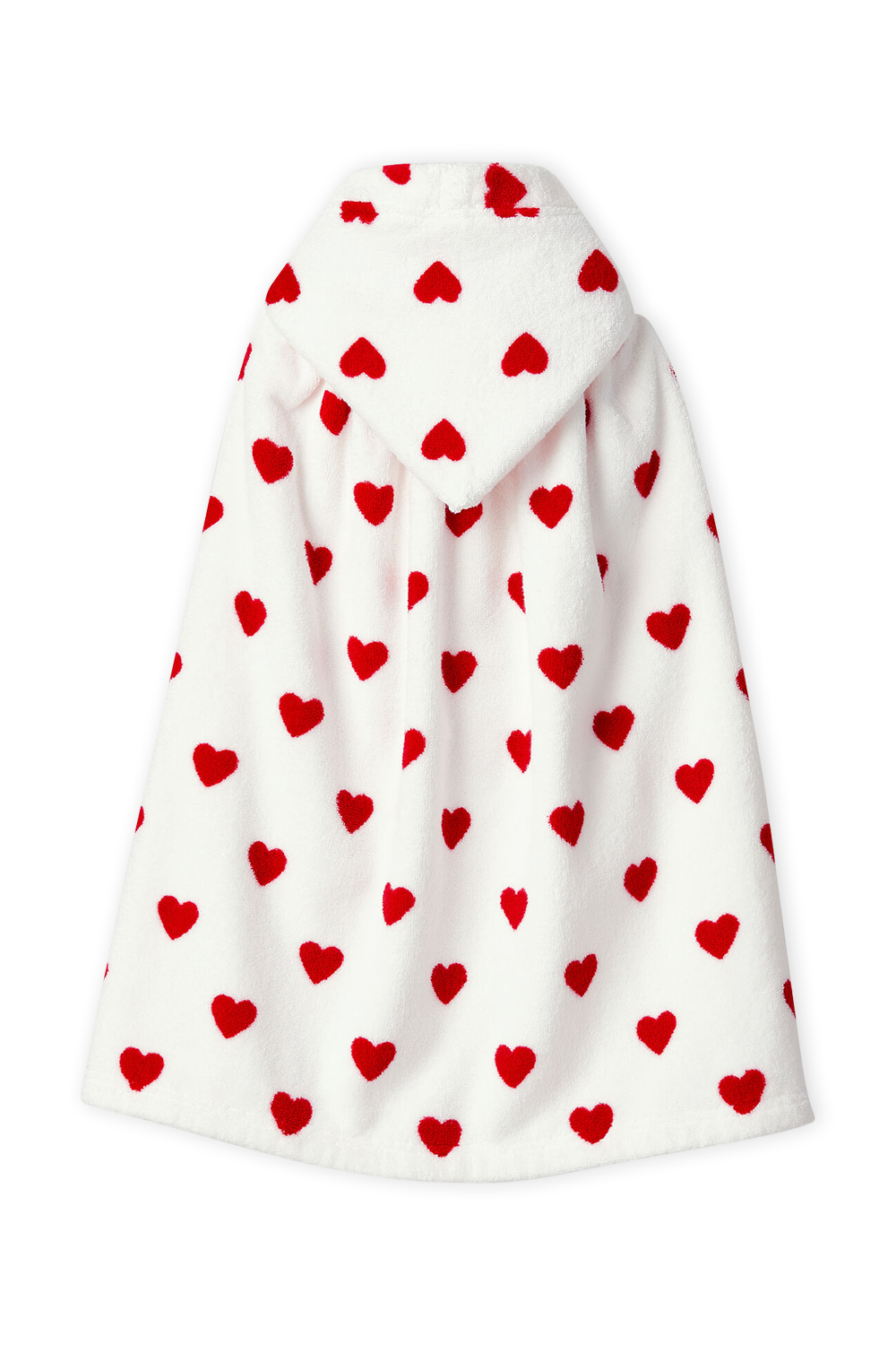 תמונה אחורית של גלימת מגבת עם לבבות