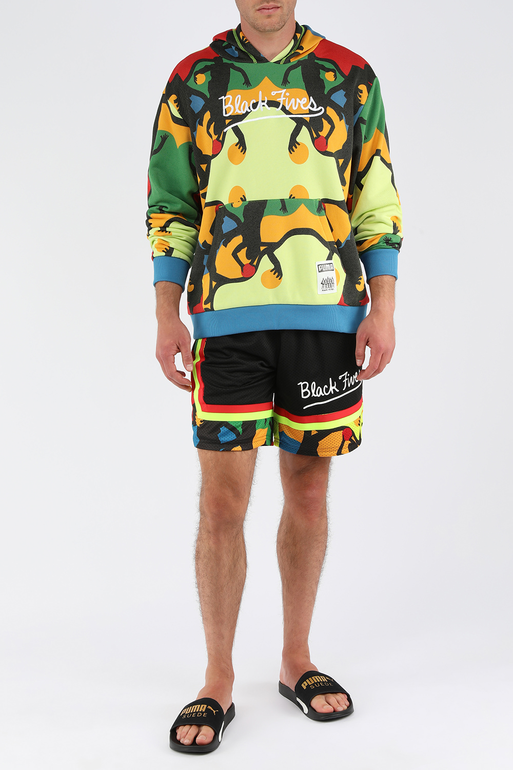 תמונת דוגמן קידמית של כפכפי סליידס שחורים לידקט 2 סוויד