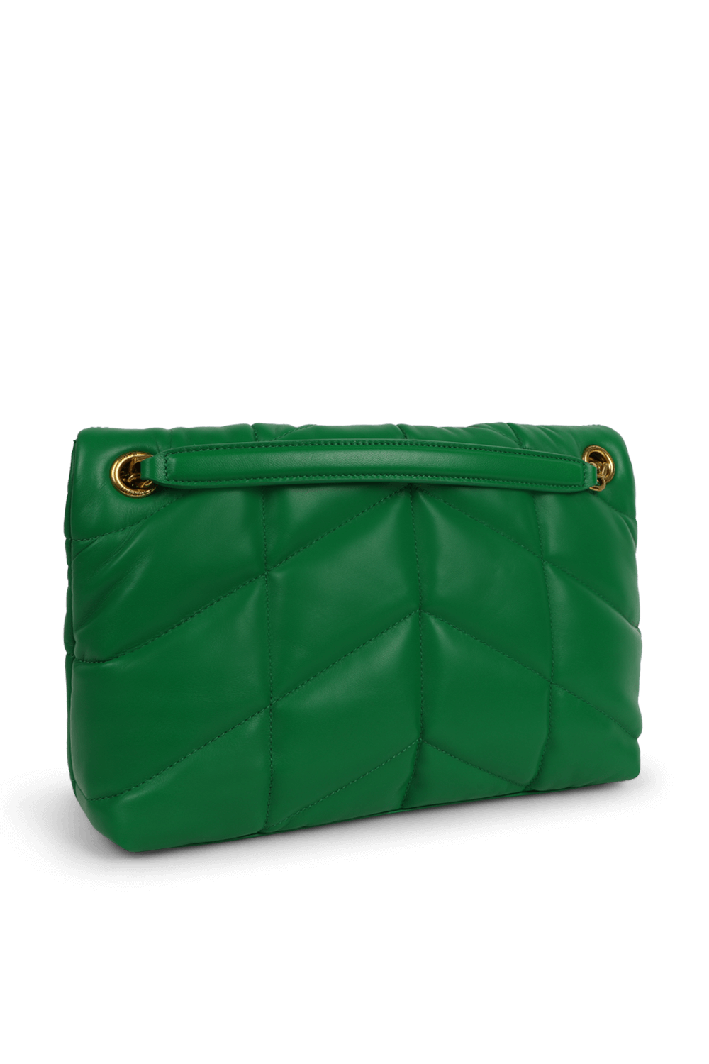 תמונה אחורית של תיק פאפר מעור עם לוגו מונוגרמי