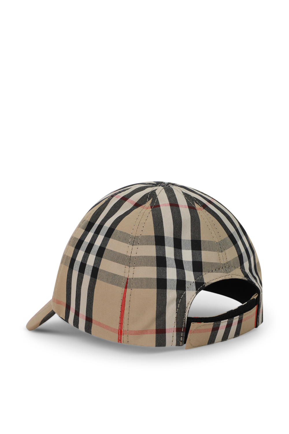 תמונה אחורית של כובע בייסבול בז' וינטג עם פרינט אייקוני