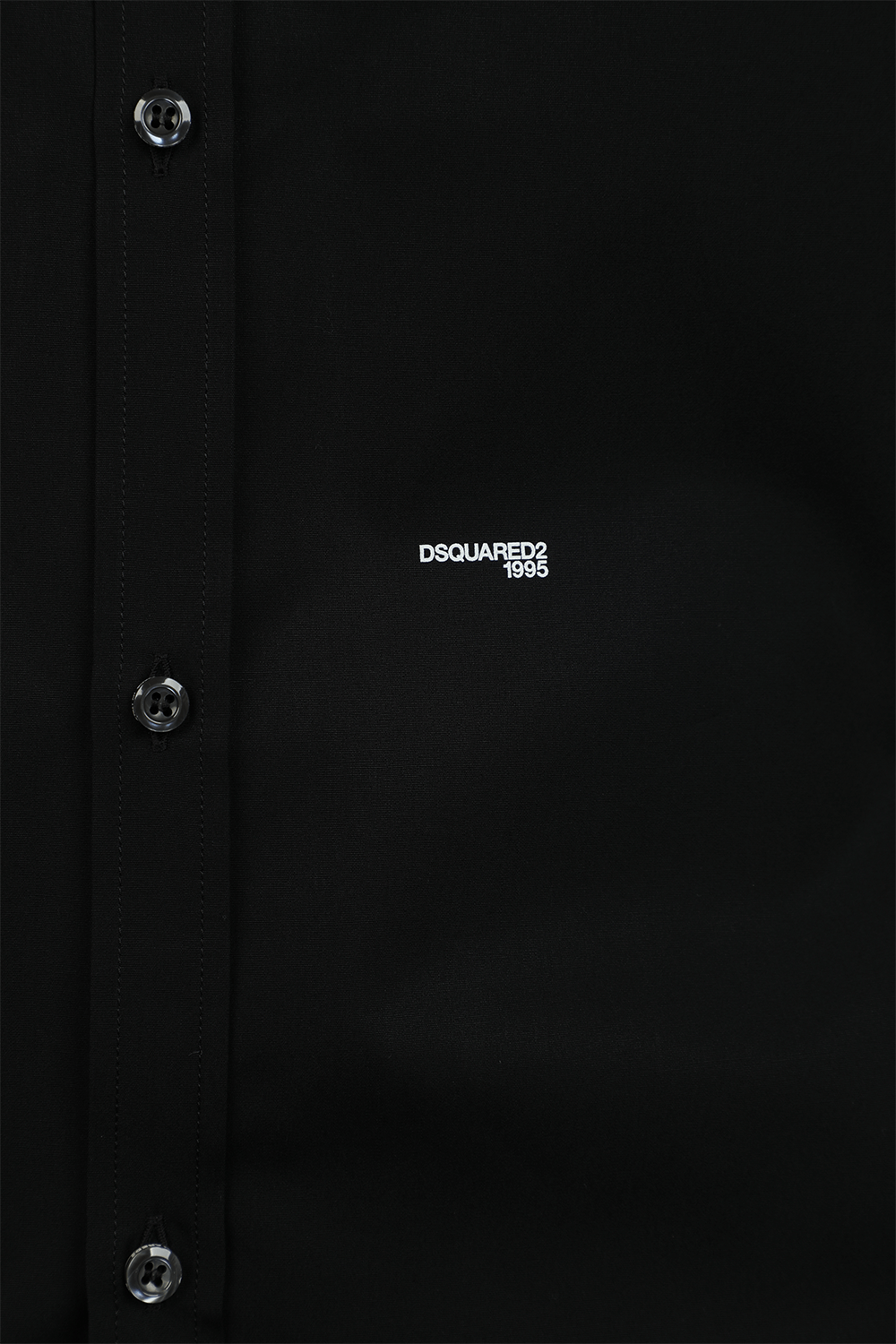 חולצת כפתורים שחורה מחויטת מכותנה DSQUARED2