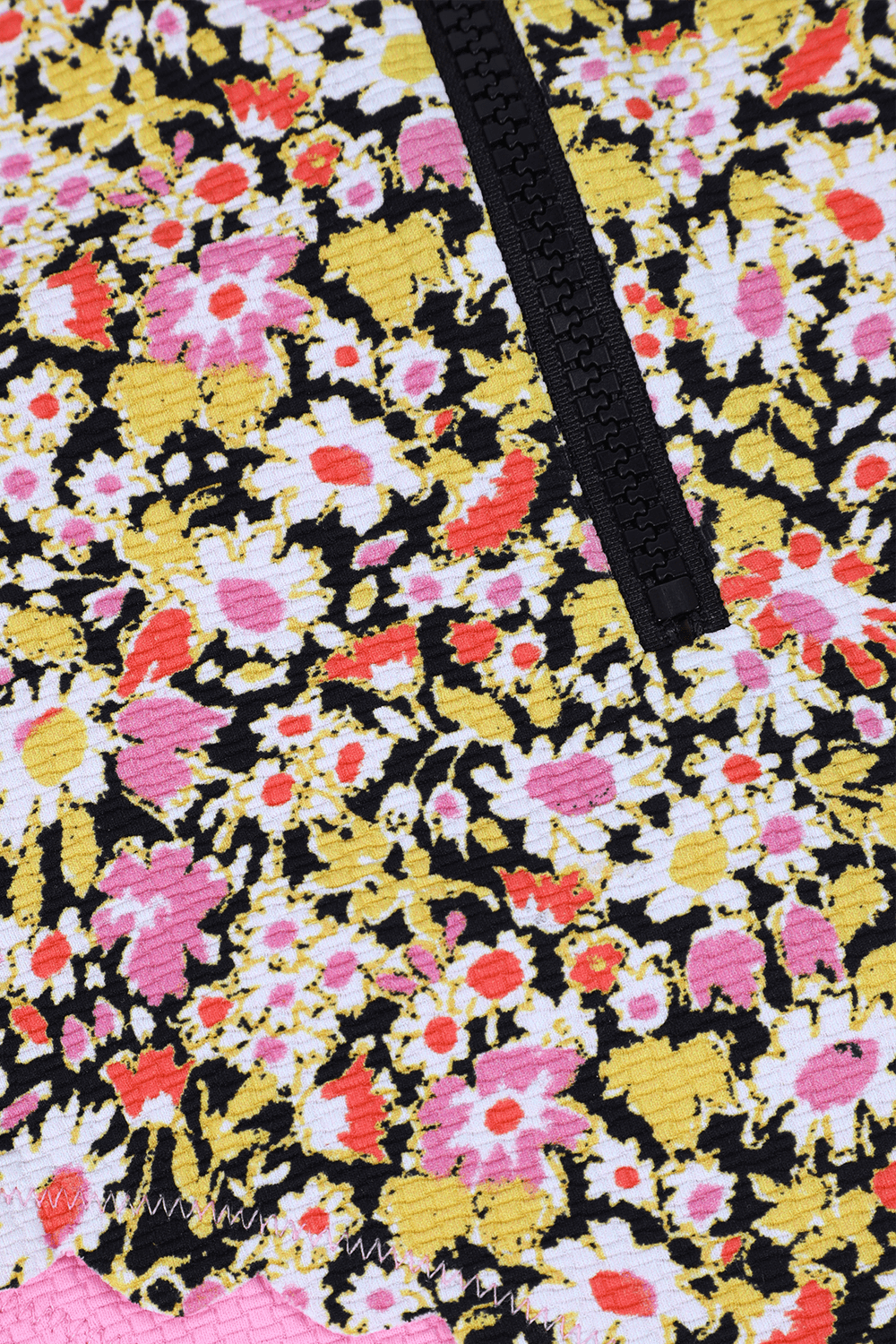 תמונה אחורית של גילאי 1-12 בגד ים שלים פרחוני עם שרוולים ארוכים