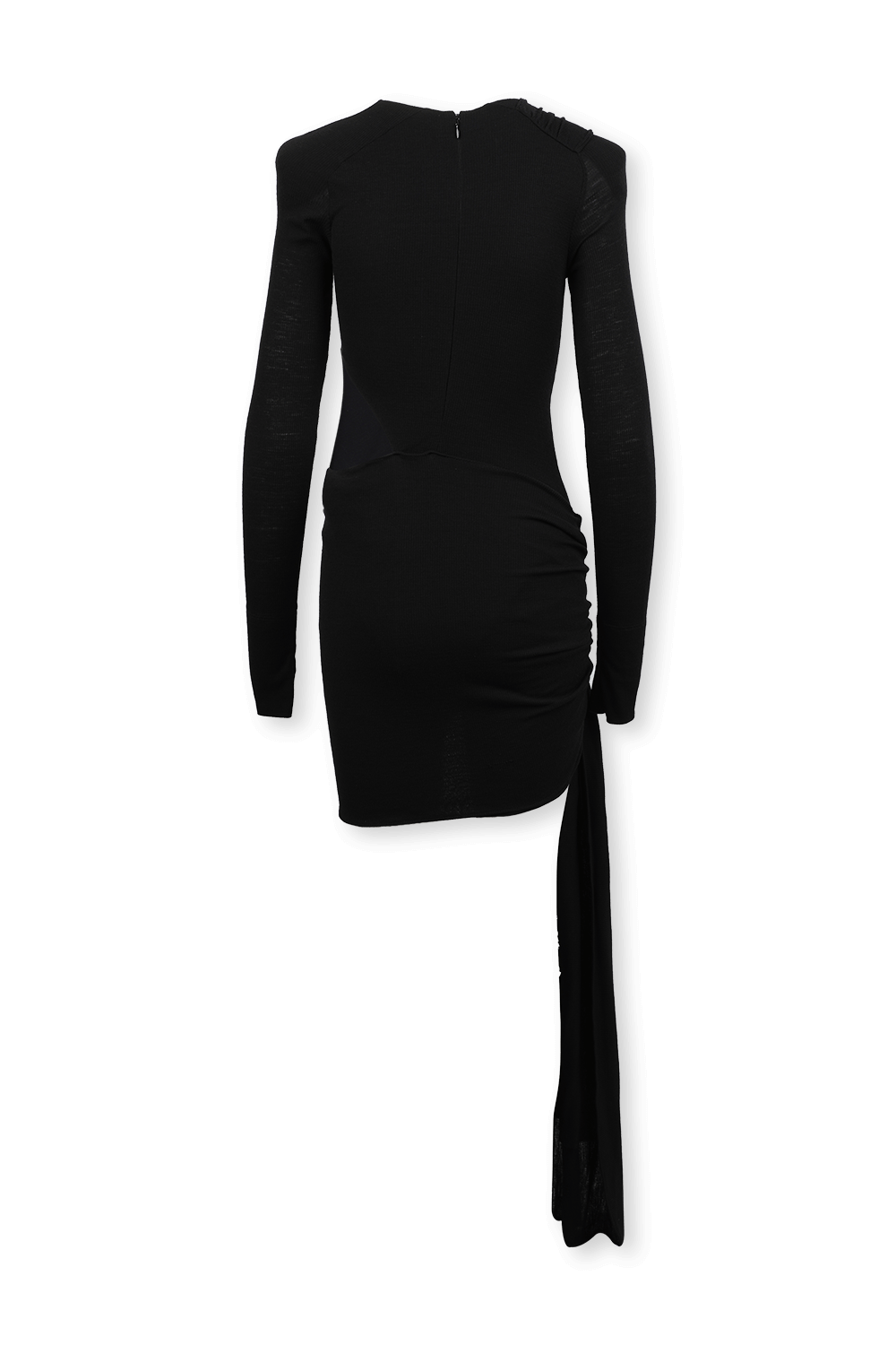 תמונה אחורית של A-Simetrical Mini Dress in Black