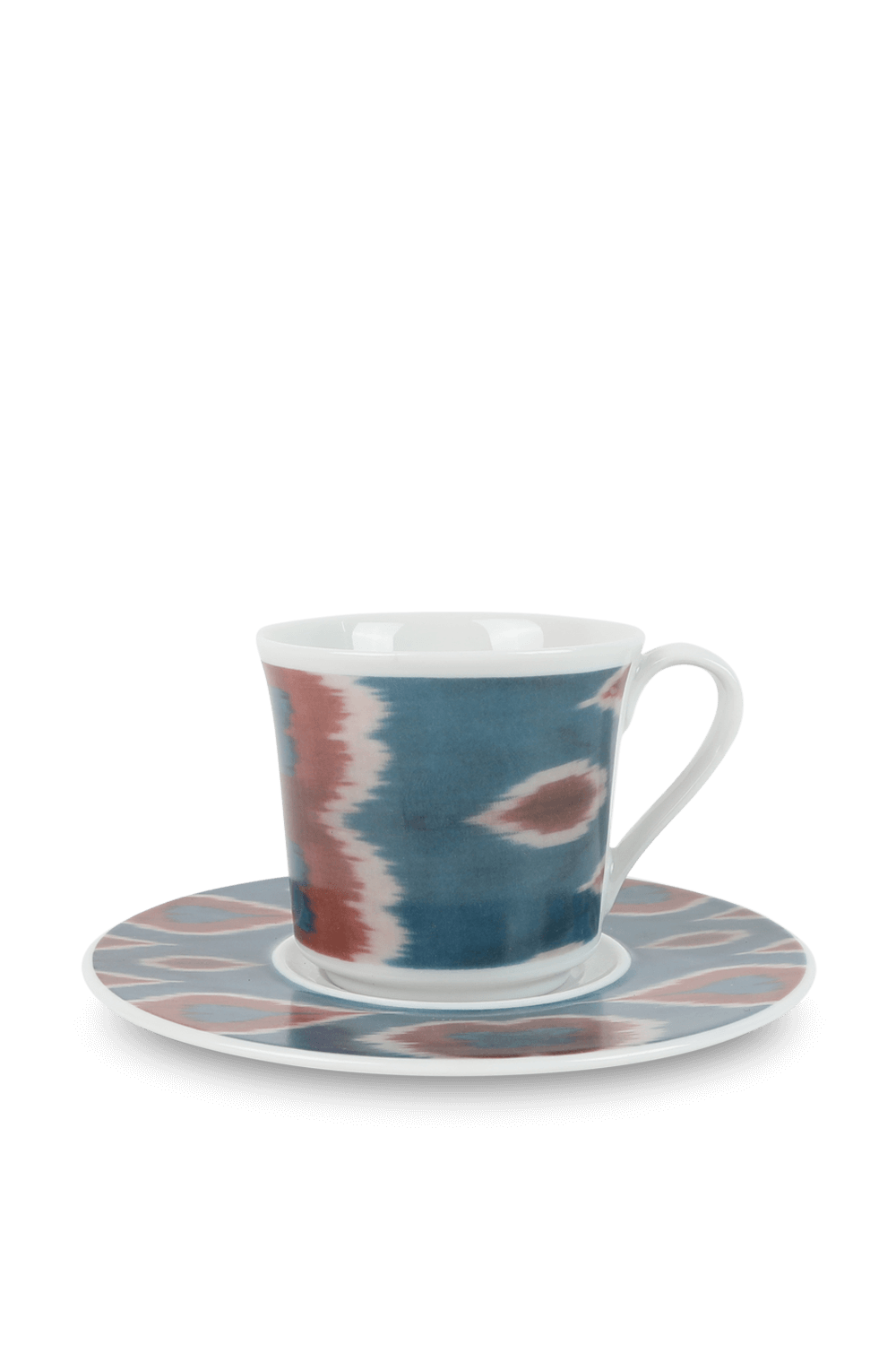 כוס פורצלן עם תחתית בהדפס גראפי כחול וחום ן LES OTTOMANS