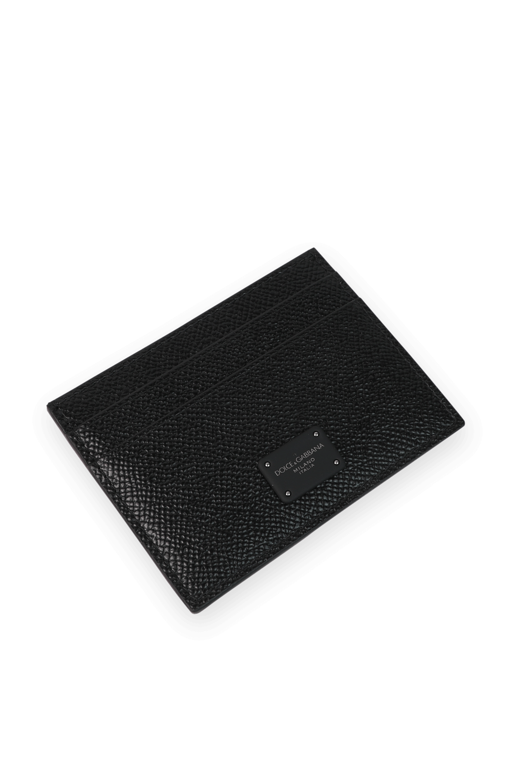 תמונת תקריב של Logo Leather Card Holder in Black