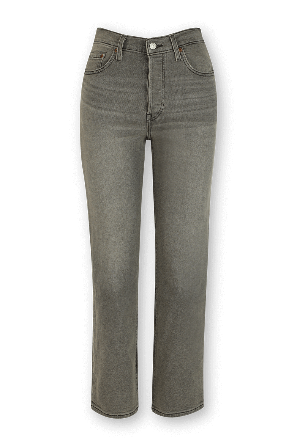 מכנסי ג'ינס ישרים גבוהים בגוון אפור LEVI`S