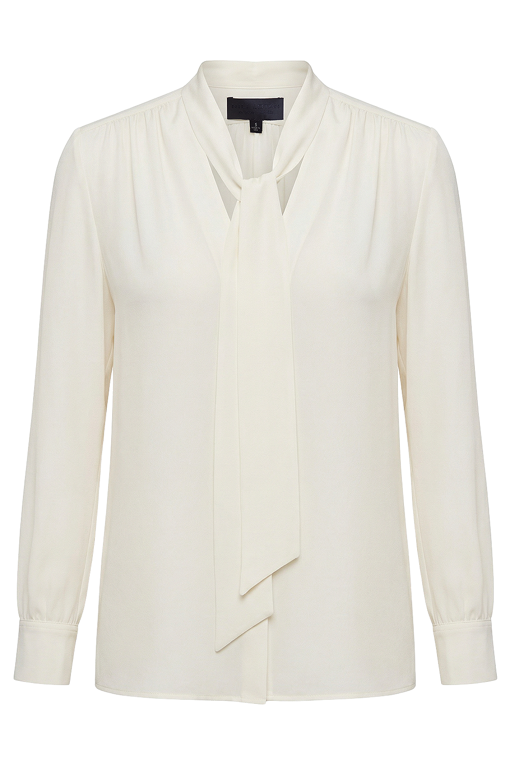 תמונה קידמית של חולצת משי ארוכה